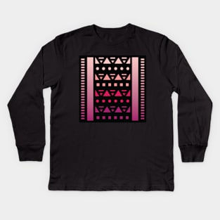 “Dimensional Levels” - V.5 Red - (Geometric Art) (Dimensions) - Doc Labs Kids Long Sleeve T-Shirt